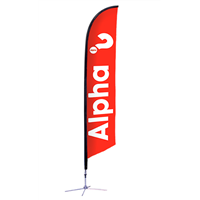 Alpha 14ft Single-Sided Econo Flag with X-base Alpha 14ft Single-Sided Econo Flag with X-base