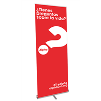 Spanish Retractable Banner Stand - Red Spanish Retractable Banner Stand - Red